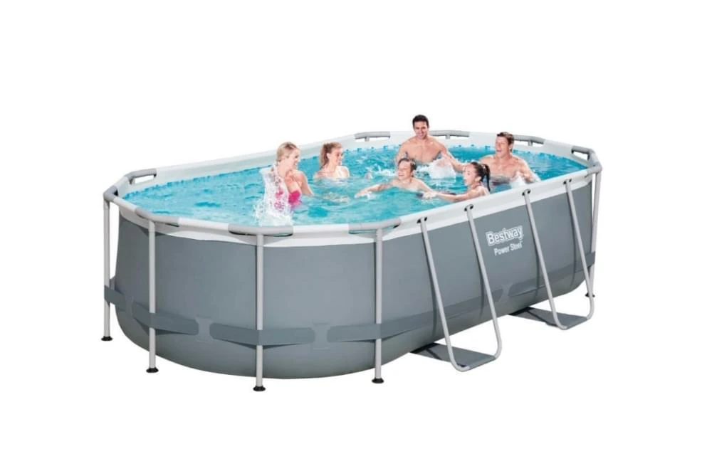 Bestway Zwembad Power Steel Set Ovaal Grijs 427 2 Bestway Zwembad Power Steel Set Ovaal Grijs 427 - Afbeelding 2