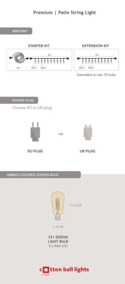 LEDR Premium Patio Lights Edison Extension Kit 11 LEDR Premium Patio Lights Edison Extension Kit -Klean Kanteen Winkel 77028 ledr premium patio lights edison extension kit