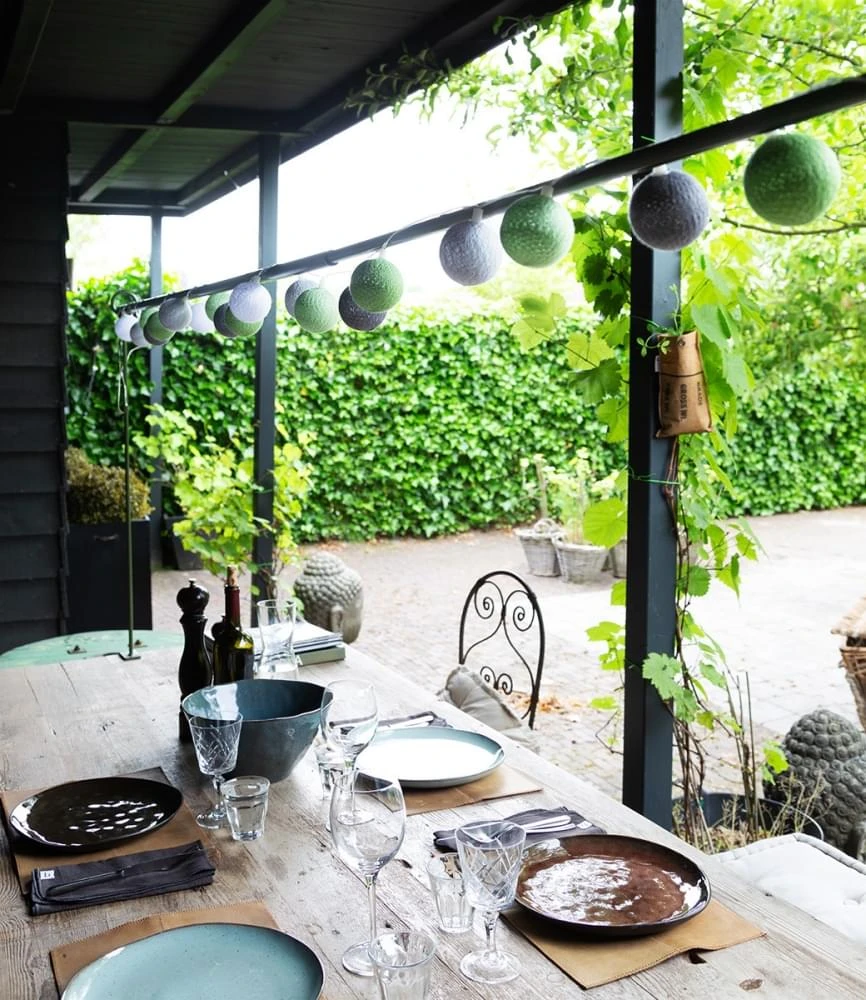 Cotton Ball Lights Outdoor Glamping Extension Kit Groen 4 Cotton Ball Lights Outdoor Glamping Extension Kit Groen - Afbeelding 4