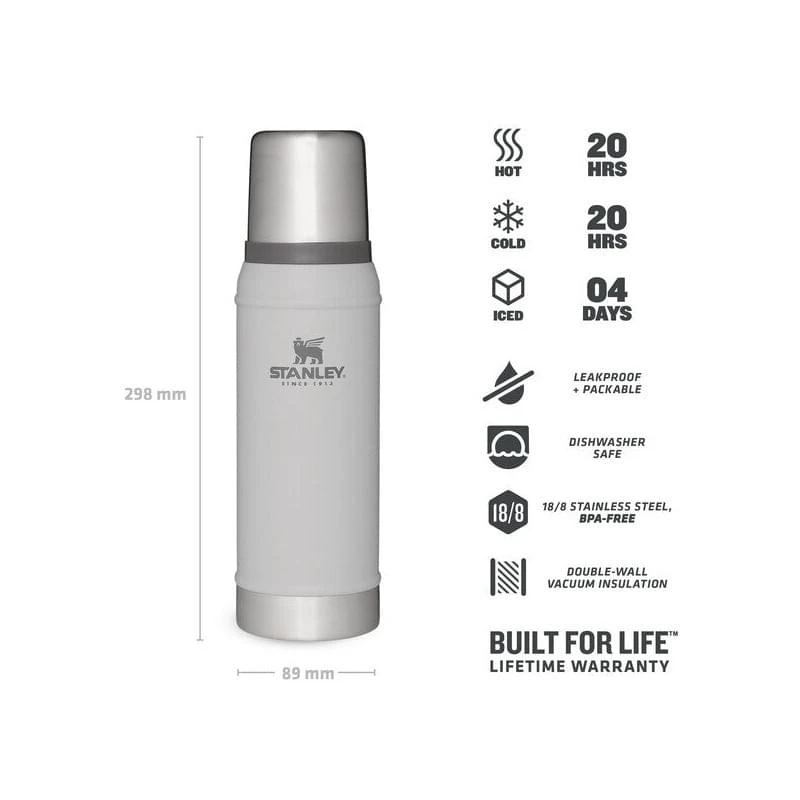 Stanley The Legendary Classic Bottle 0.75L Lichtgrijs 2 Stanley The Legendary Classic Bottle 0.75L Lichtgrijs - Afbeelding 2